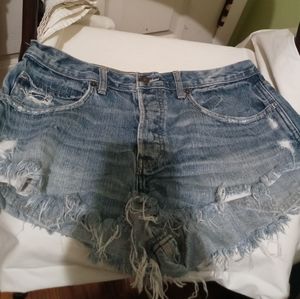 Abercrombie & Fitch Women's Cut Up Denim Shorts, Size- 10